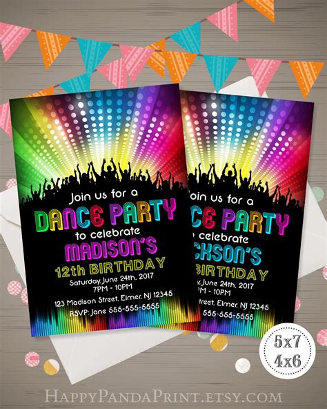 Neon Party Invitations Examples