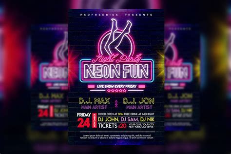 Neon Rave House Party Flyer