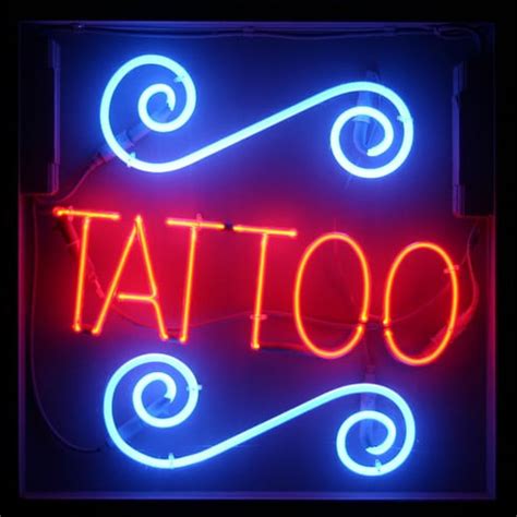 Neon sign tattoo maintenance example