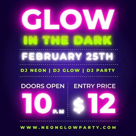 Neon Invitation Template for Corporate Event