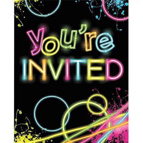 Neon Invitation Template for Graduation Party