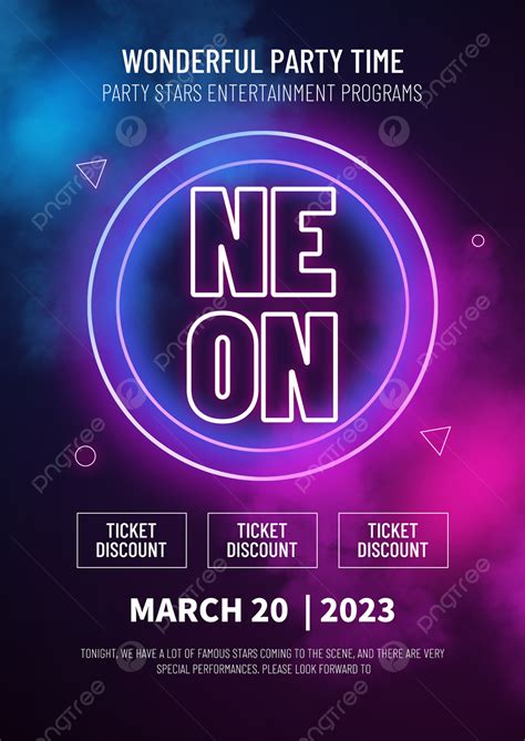 Neon Invitation Template for Music Festival