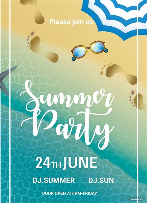 Neon Invitation Template for Summer Party