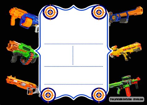 Nerf Gun Printable Templates for Kids