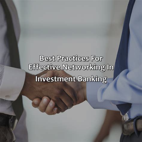 Networking in Investment Banking