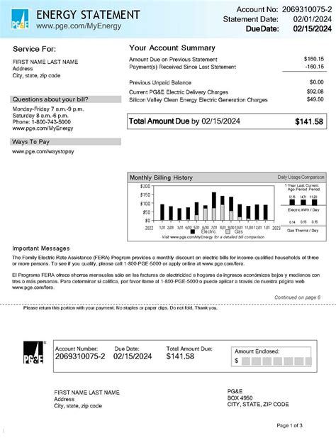 Nevada Utility Bill Template Sample 1