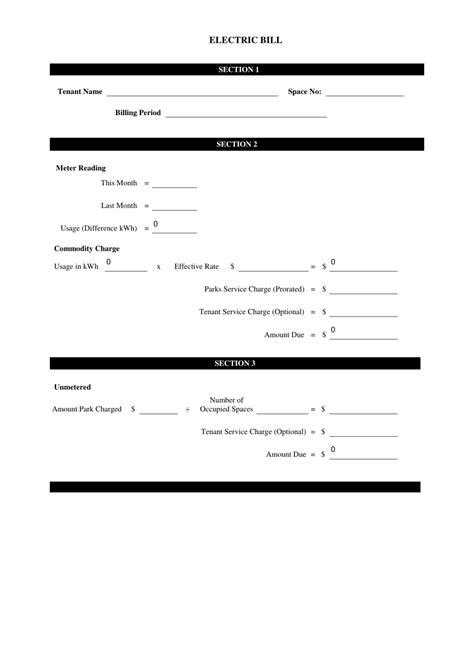 Nevada Utility Bill Template Sample 2