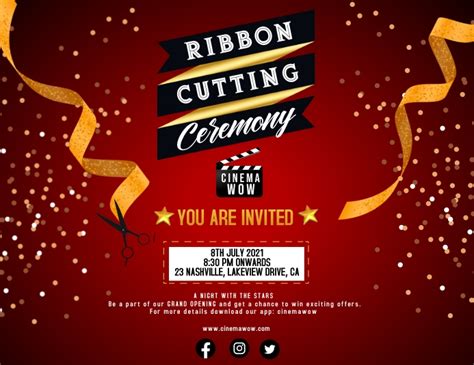 New Business Ribbon Cutting Flyer Template Design