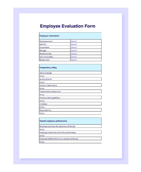 New Employee Evaluation