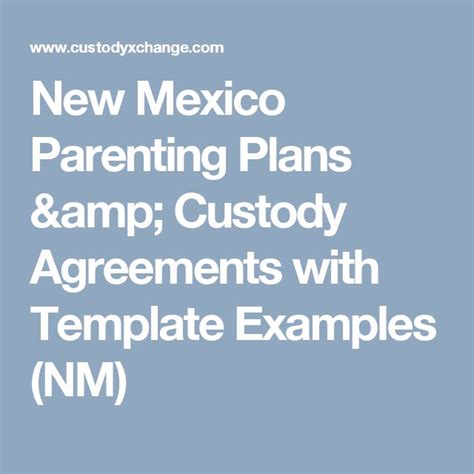 New Mexico Parenting Plan Guidelines