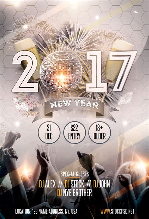 New Year's Eve Party Flyer Template Design