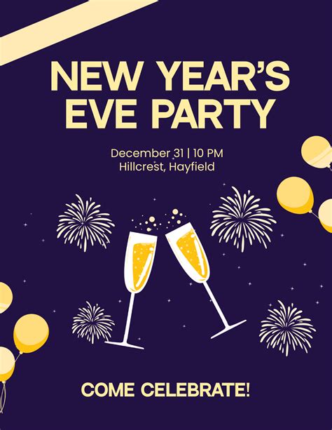 New Year's Eve Party Flyer Template Inspiration