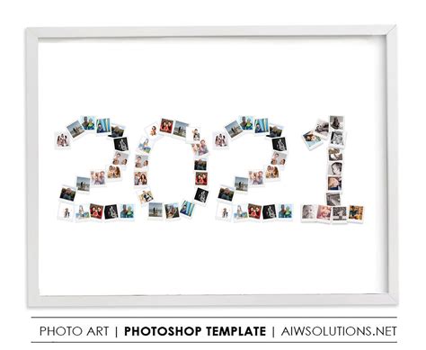 New Year photo collage template