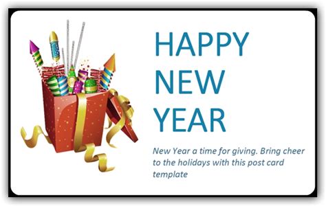 New year postcard template