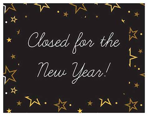 New Year's Day Closed Sign