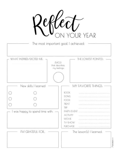 New Year's Reflection Template