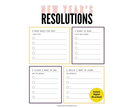 New Year's Resolution Template