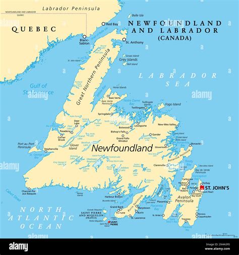 Map of Newfoundland and Labrador