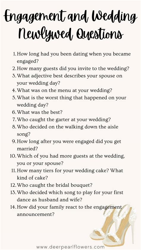 Newlywed Game Questions for Wedding