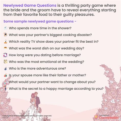 Newlywed Game Questions for Wedding Fun