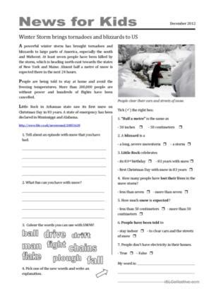 News articles reading comprehension worksheets