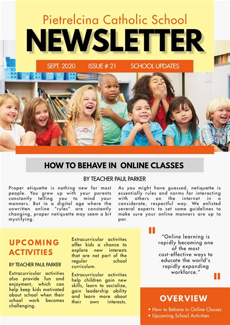 Newsletter Ideas for Schools