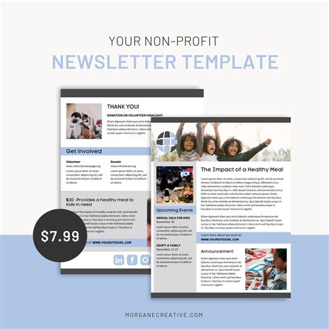 Newsletter template ideas for nonprofits