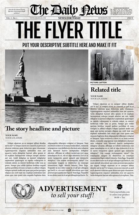 Newspaper Template Example 1