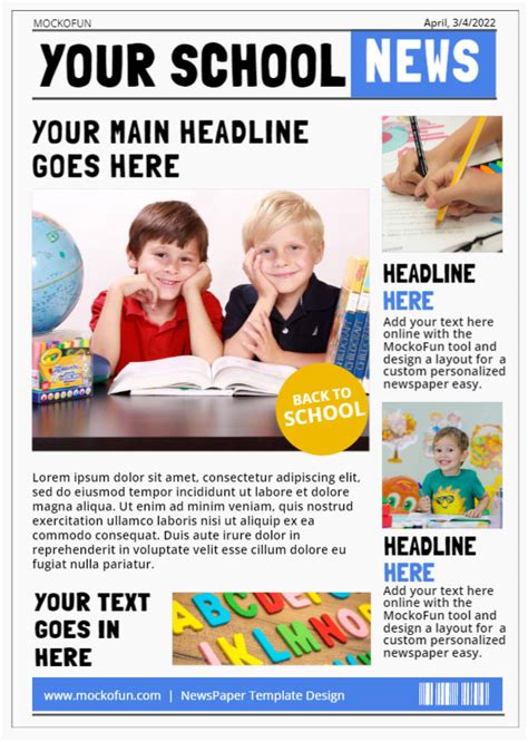 Newspaper Template for Middle School Students