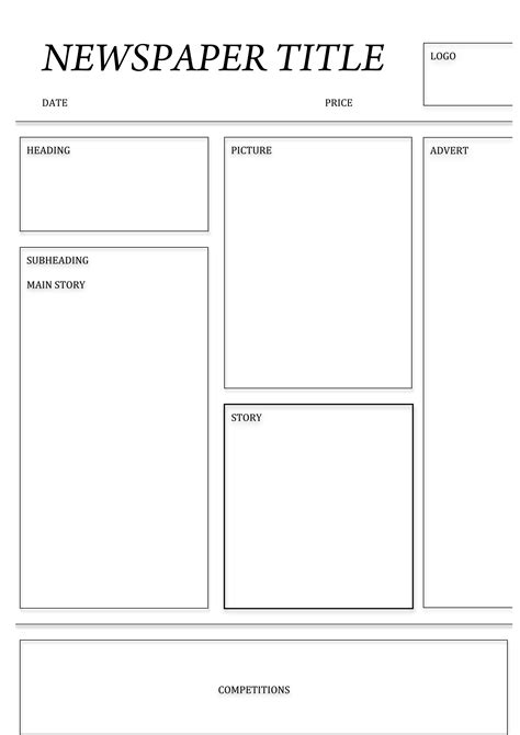 Newspaper Template for Students