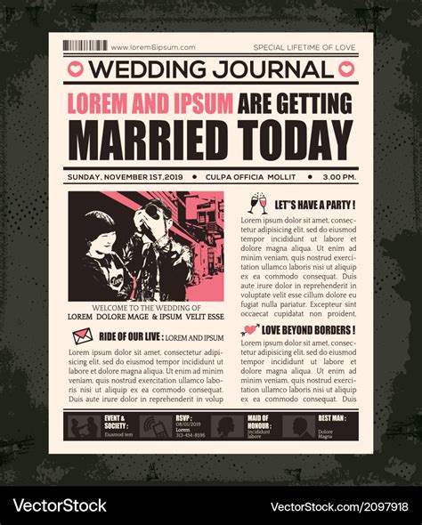 Newspaper wedding invitation design