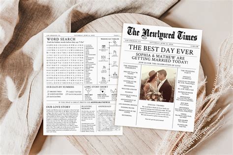 Newspaper Wedding Program Idea 1