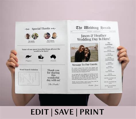 Newspaper Wedding Program Idea 10