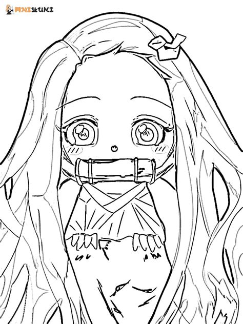 Nezuko Kamado Coloring Page