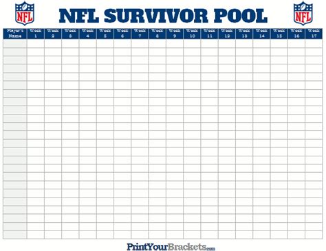 NFL Draft Office Pool Printable