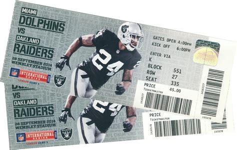 NFL Football Ticket Template Example