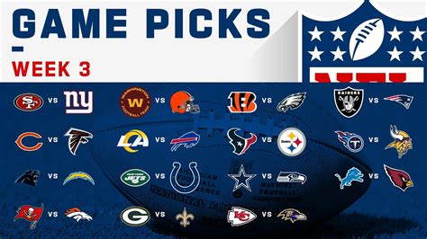 NFL Pick 'Em Week 3 Sheet