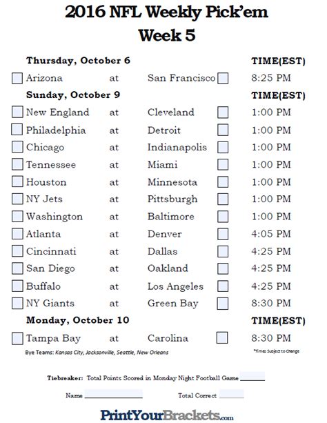 NFL printable sheets for fans