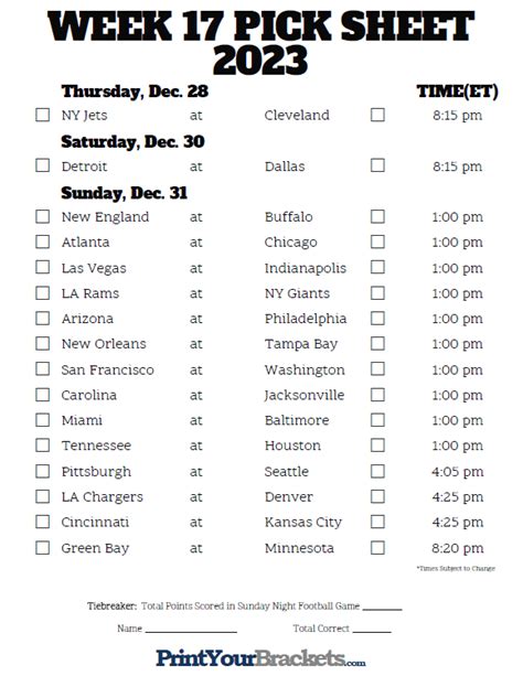 NFL printable sheets for parties