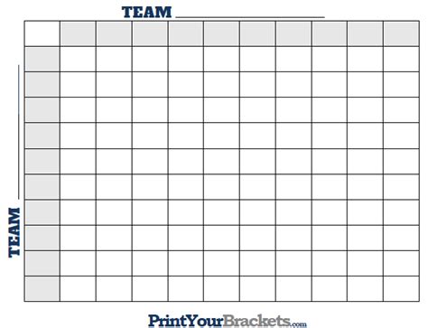 NFL Squares Pool Sheet