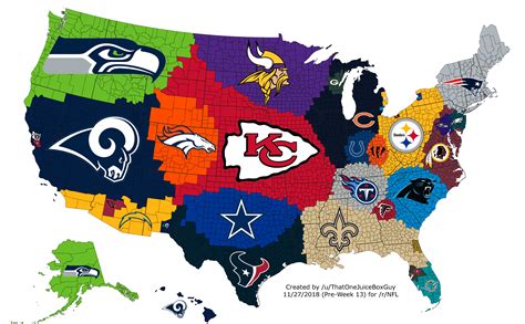 NFL Team Territories Map