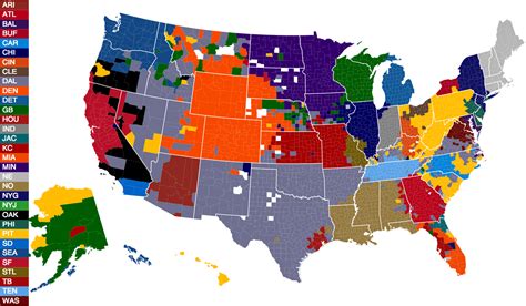 NFL Team Territories Heatmap