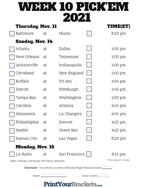 NFL Week 10 Schedule Expert Analysis