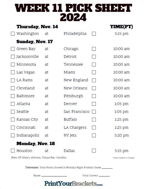 NFL Week 11 Schedule Image 10