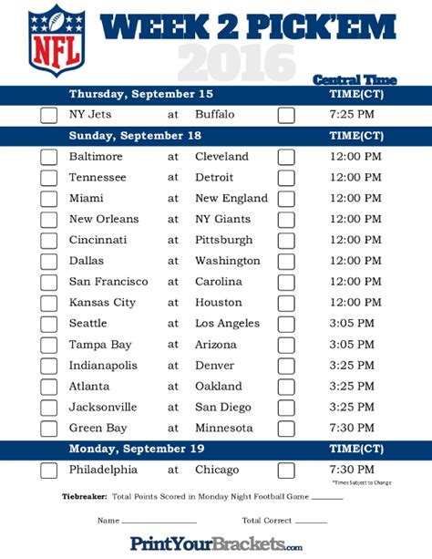 NFL Week 2 Schedule Image 10