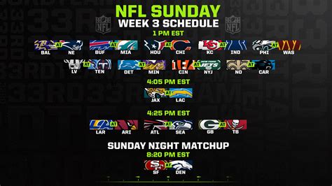 NFL Week 3 Schedule Image