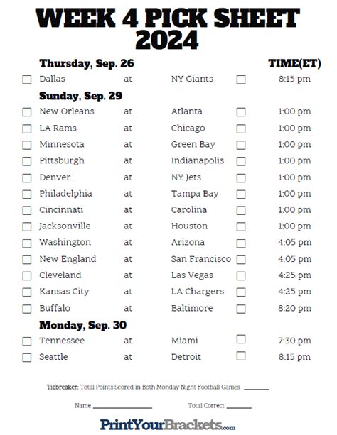 NFL Week 4 Prediction