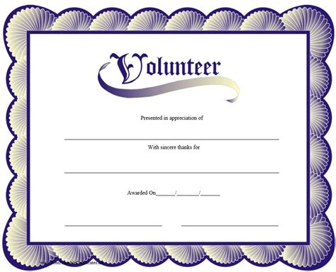 NHS Volunteer Certificate