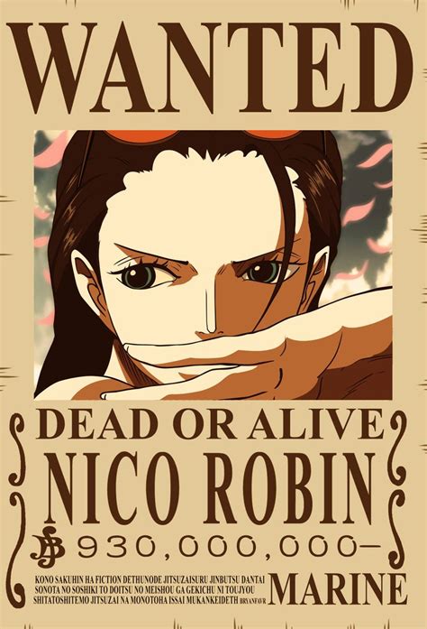 A One Piece bounty poster featuring Nico Robin