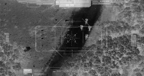 Combat footage captured using night vision technology